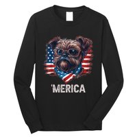 4th Of July Patriotic Brussels Griffon Dog Merica Long Sleeve Shirt