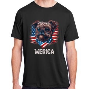 4th Of July Patriotic Brussels Griffon Dog Merica Adult ChromaSoft Performance T-Shirt