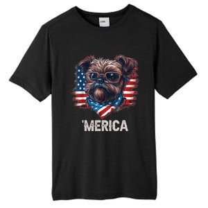 4th Of July Patriotic Brussels Griffon Dog Merica Tall Fusion ChromaSoft Performance T-Shirt