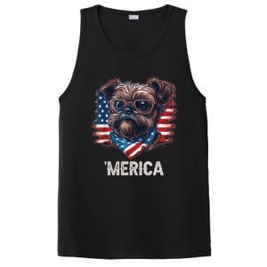 4th Of July Patriotic Brussels Griffon Dog Merica PosiCharge Competitor Tank