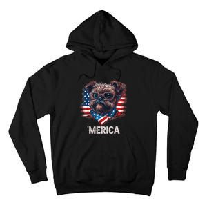 4th Of July Patriotic Brussels Griffon Dog Merica Tall Hoodie