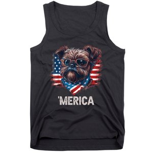 4th Of July Patriotic Brussels Griffon Dog Merica Tank Top