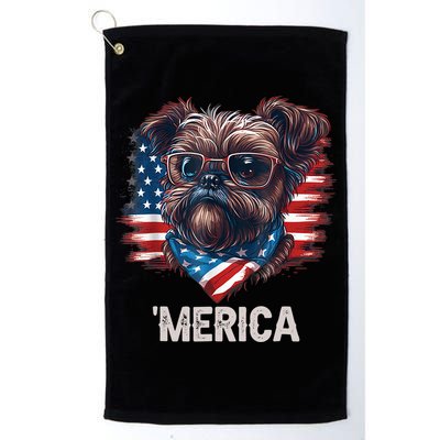 4th Of July Patriotic Brussels Griffon Dog Merica Golf Towel