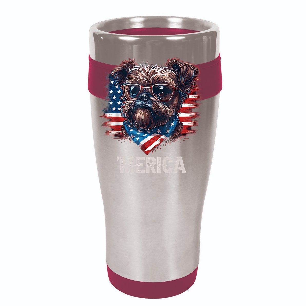 4th Of July Patriotic Brussels Griffon Dog Merica Cropped Pullover Crew