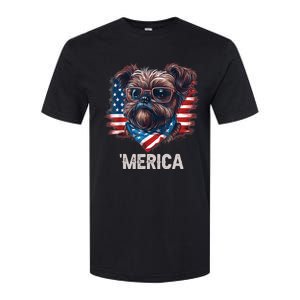 4th Of July Patriotic Brussels Griffon Dog Merica Softstyle CVC T-Shirt