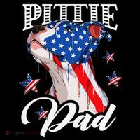 4th Of July Pittie Dad American Flag Pitbull Dog Lover Flat Bill Trucker Hat