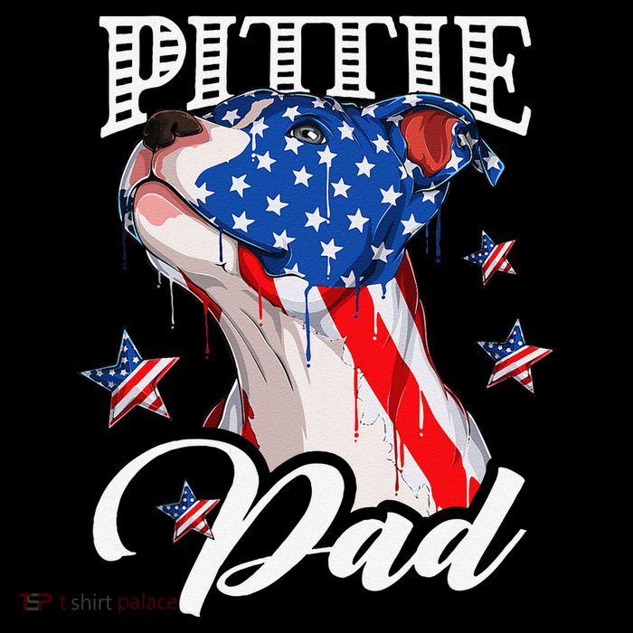 4th Of July Pittie Dad American Flag Pitbull Dog Lover Flat Bill Trucker Hat