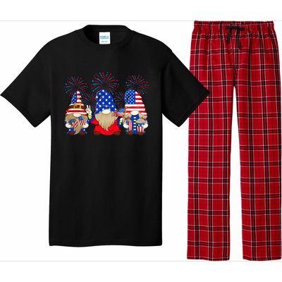 4th Of July Funny Gnomes American Flag Gnome Squad Cousin Funny Gift Pajama Set