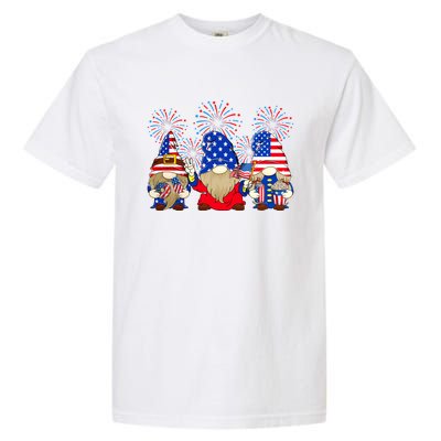 4th Of July Funny Gnomes American Flag Gnome Squad Cousin Funny Gift Garment-Dyed Heavyweight T-Shirt