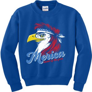 4th Of July Merica Mullet Eagle Independence Day Us Flag Gift Kids Sweatshirt