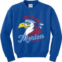 4th Of July Merica Mullet Eagle Independence Day Us Flag Gift Kids Sweatshirt