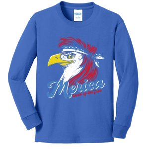 4th Of July Merica Mullet Eagle Independence Day Us Flag Gift Kids Long Sleeve Shirt