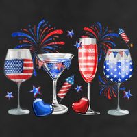 4th Of July Wine Glasses Independence Day American Flag  Adult Drive Performance Visor