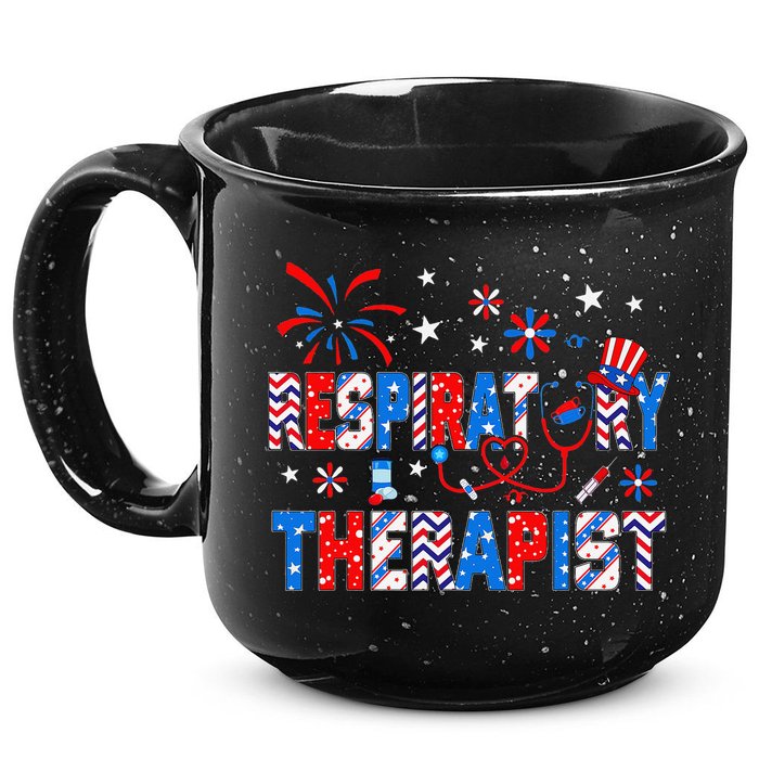 4th Of July For Wo Stethoscope Respiratory Therapist RT 15oz Campfire Ceramic Mug