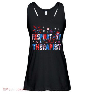 4th Of July For Wo Stethoscope Respiratory Therapist RT Ladies Essential Flowy Tank