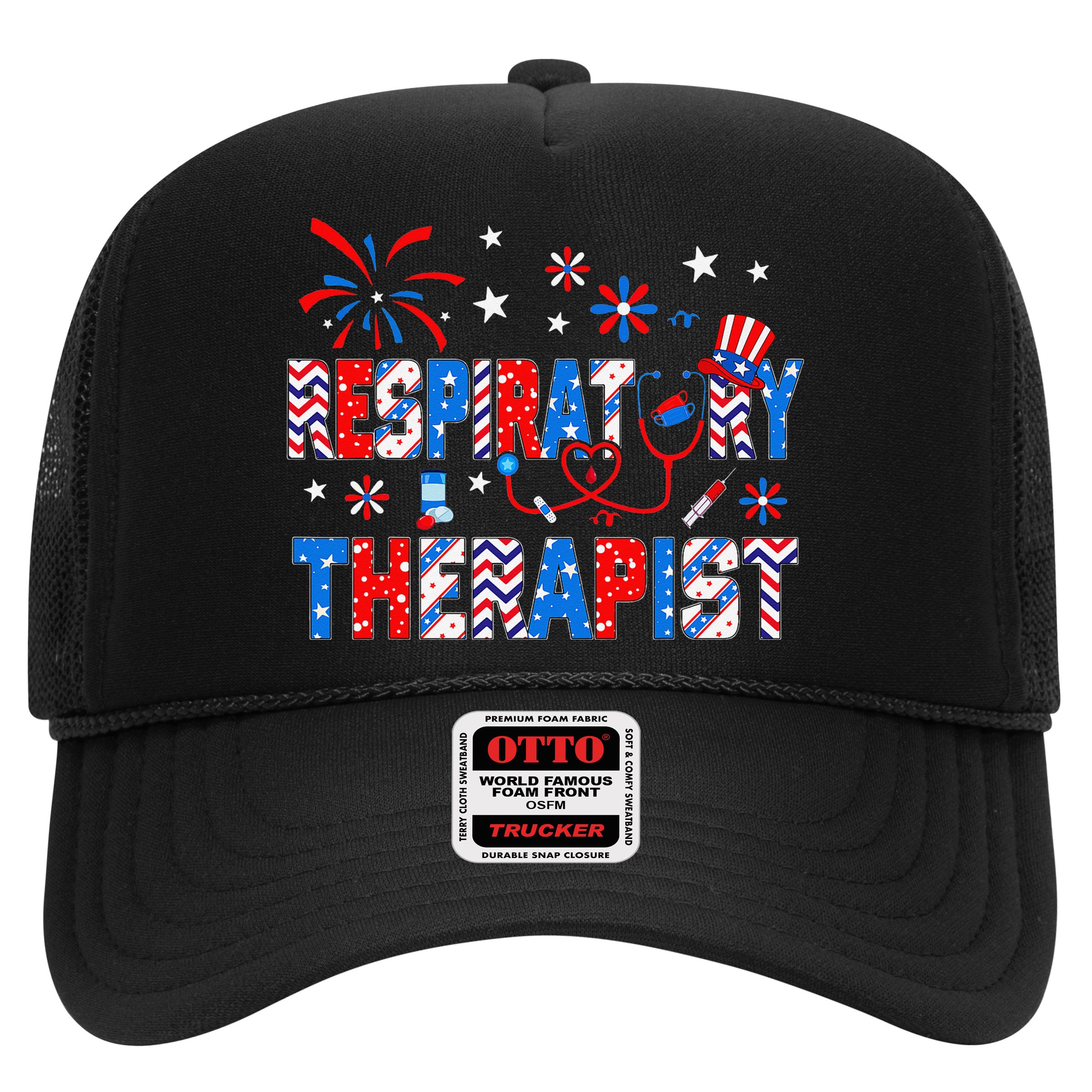 4th Of July For Wo Stethoscope Respiratory Therapist RT Hat