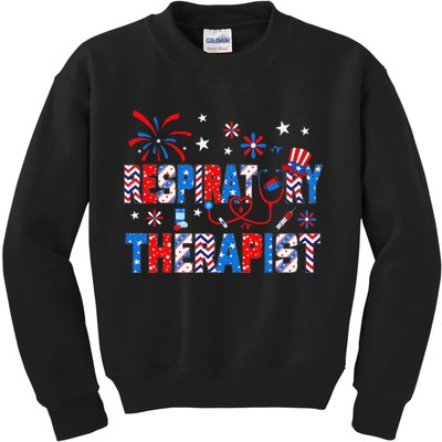 4th Of July For Wo Stethoscope Respiratory Therapist RT Kids Sweatshirt