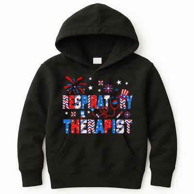 4th Of July For Wo Stethoscope Respiratory Therapist RT Kids Hoodie