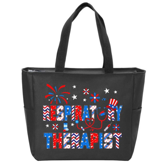 4th Of July For Wo Stethoscope Respiratory Therapist RT Zip Tote Bag