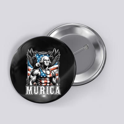 4th Of July Patriotic Funny George Washington July 4th Usa Button