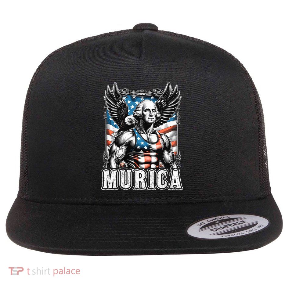 4th Of July Patriotic Funny George Washington July 4th Usa Flatbill Hat
