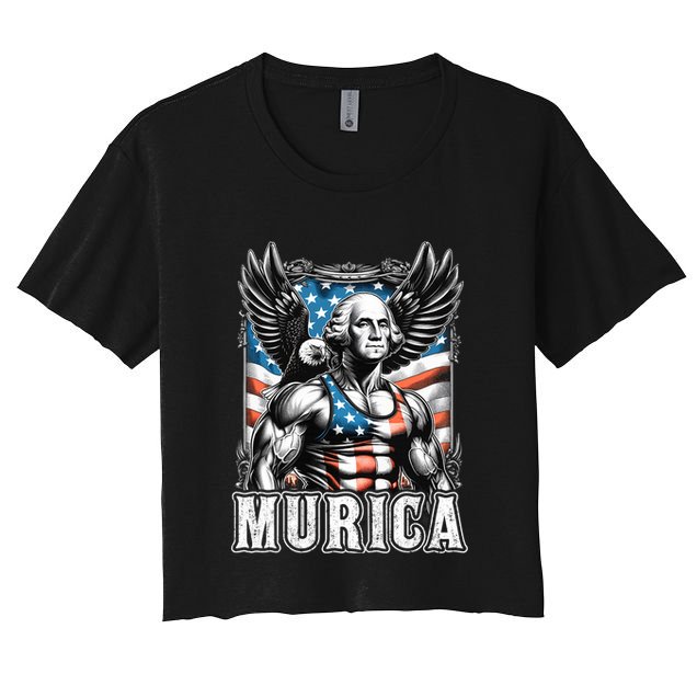 4th Of July Patriotic Funny George Washington July 4th Usa Crop Top