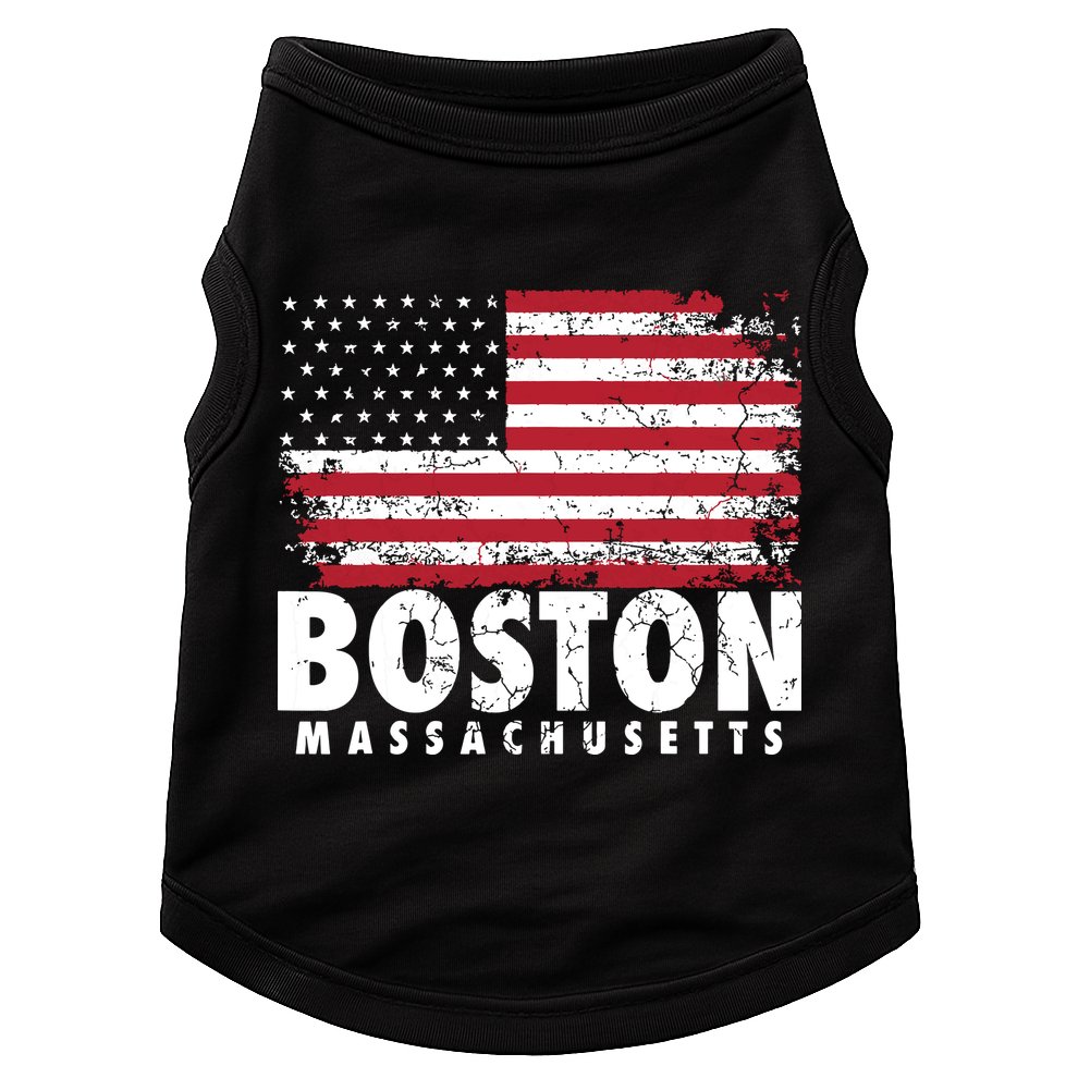 4th Of July Boston Massachusetts American Flag Doggie Tank