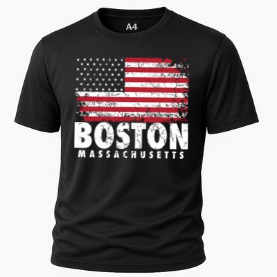 4th Of July Boston Massachusetts American Flag Performance Shirt