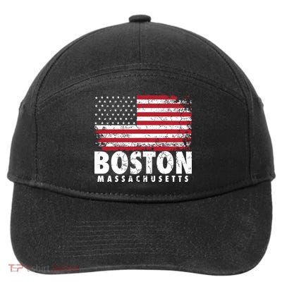 4th Of July Boston Massachusetts American Flag 7-Panel Snapback Hat