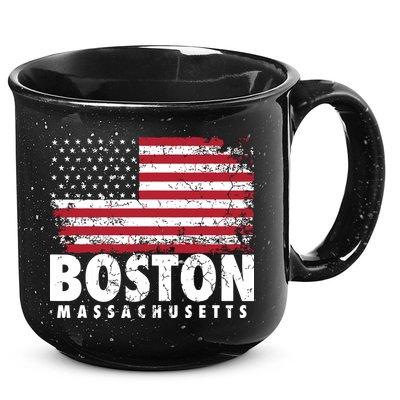 4th Of July Boston Massachusetts American Flag 15oz Campfire Ceramic Mug