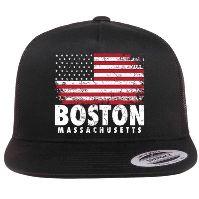 4th Of July Boston Massachusetts American Flag Flatbill Hat