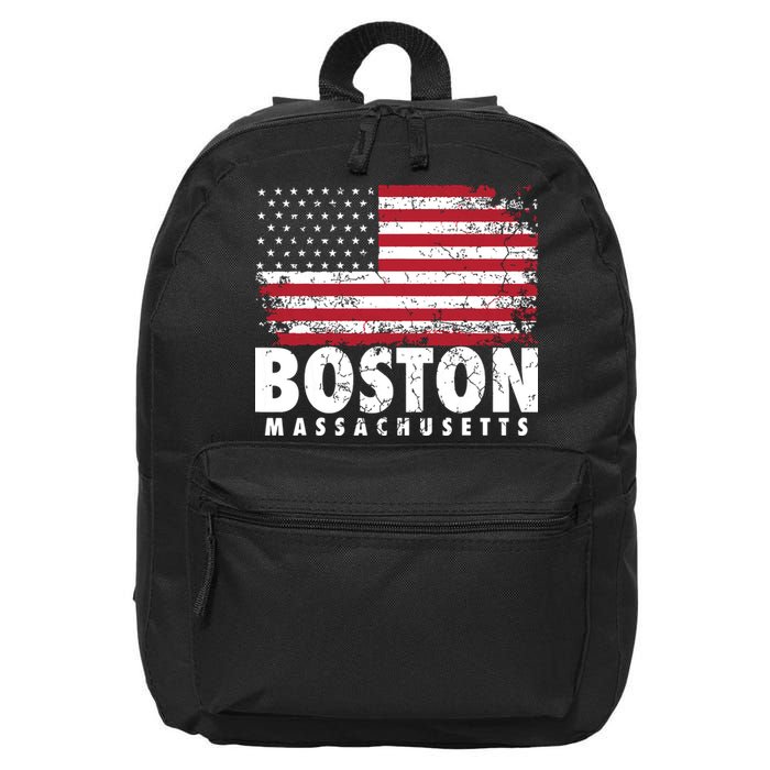 4th Of July Boston Massachusetts American Flag 16 in Basic Backpack