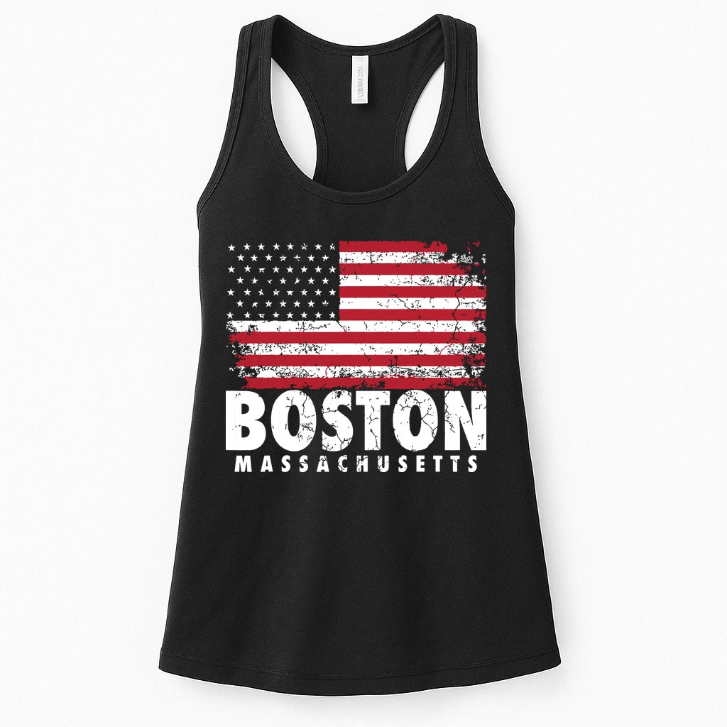 4th Of July Boston Massachusetts American Flag Womens Tank Top