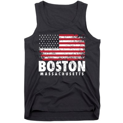 4th Of July Boston Massachusetts American Flag Tank Top