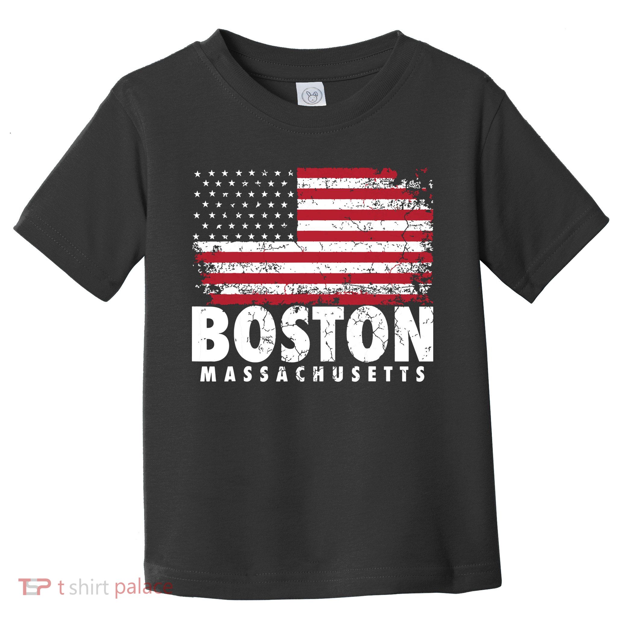 4th Of July Boston Massachusetts American Flag Toddler T-Shirt
