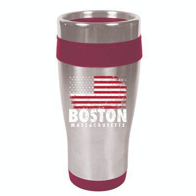 4th Of July Boston Massachusetts American Flag 16oz Travel Tumbler