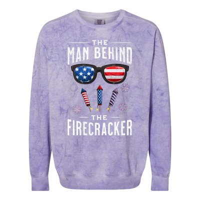 4th Of July Pregnancy Announcet Behind Firecracker Funny Gift Colorblast Crewneck Sweatshirt