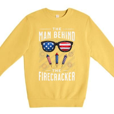 4th Of July Pregnancy Announcet Behind Firecracker Funny Gift Premium Crewneck Sweatshirt