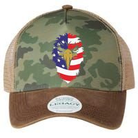 4th Of July Bald Eagle With American Flag Legacy Tie Dye Trucker Hat