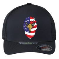 4th Of July Bald Eagle With American Flag Flexfit Unipanel Trucker Cap