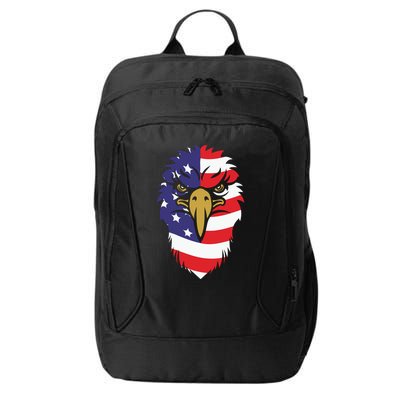 4th Of July Bald Eagle With American Flag City Backpack