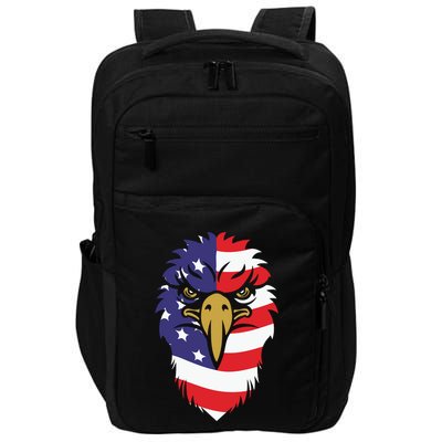4th Of July Bald Eagle With American Flag Impact Tech Backpack