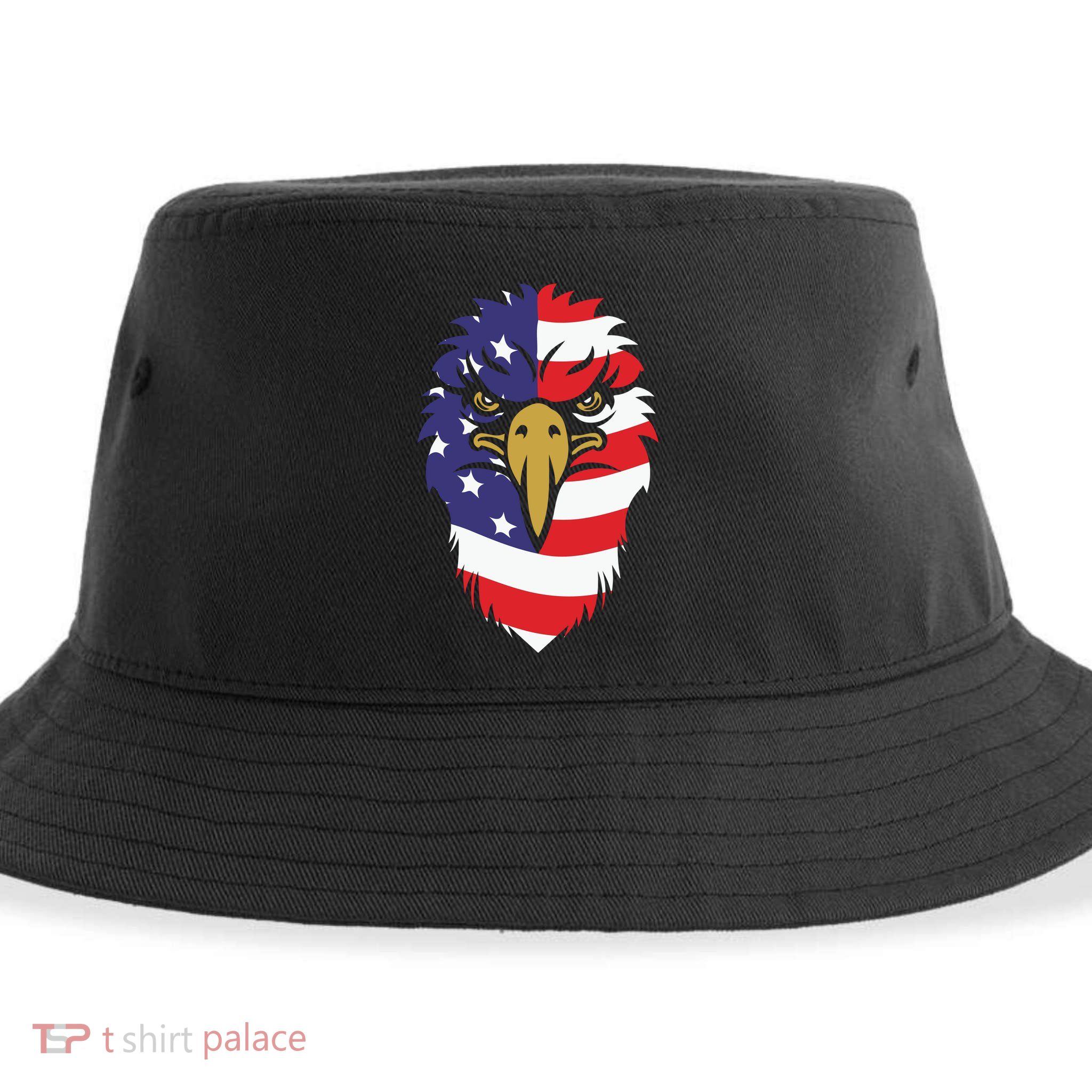 4th Of July Bald Eagle With American Flag Sustainable Bucket Hat