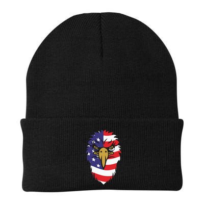 4th Of July Bald Eagle With American Flag Beanie