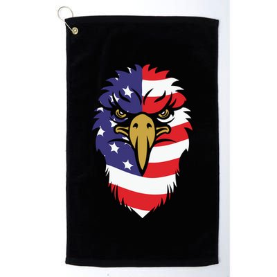 4th Of July Bald Eagle With American Flag Golf Towel