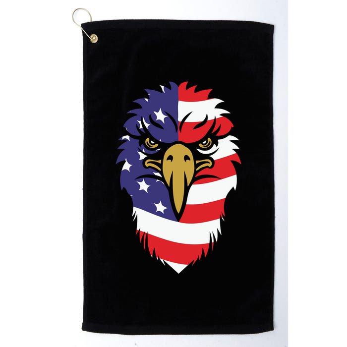 4th Of July Bald Eagle With American Flag Golf Towel