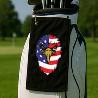 4th Of July Bald Eagle With American Flag Golf Towel