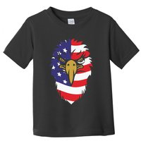 4th Of July Bald Eagle With American Flag Toddler T-Shirt