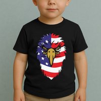4th Of July Bald Eagle With American Flag Toddler T-Shirt