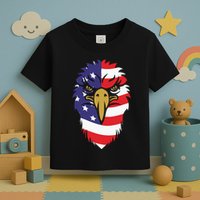 4th Of July Bald Eagle With American Flag Toddler T-Shirt
